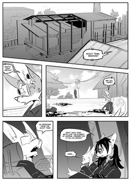 ambiguous_gender anthro black_hair blood bodily_fluids clothed clothing corpse cybernetics detailed_background dialogue female fur gore group hair hanged inner_ear_fluff machine male mask outside plant power_lines speech_bubble teeth text topwear tree tuft yelling kifyun2 rita_(undying_void) canid canine felid fox mammal pantherine snow_leopard absurd_res black_and_white comic english_text hi_res monochrome