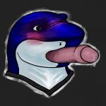 anthro blush erection foreskin genitals humanoid_genitalia humanoid_penis male penis penis_tongue solo unusual_anatomy unusual_genitalia_placement unusual_penis_placement zeemf fish marine shark 1:1 headshot_portrait icon portrait