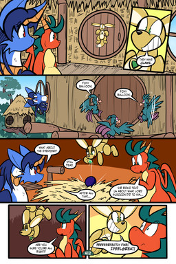 2_horns 6_panel_comic ambiguous_gender balloon balloon_with_face beak black_nose black_text blue_body blue_fur blue_hair blue_wings brown_body cheek_tuft claws day dialogue door ellipsis exclamation_point eyebrows eyelashes facial_tuft feathers feet finger_claws floating floor fur green_body green_eyes green_wings group hair half-closed_eyes haybale horn inflatable inside jewelry looking_at_another motion_lines mouth_closed narrowed_eyes open_mouth open_smile orange_body orb outside page_number pendant pink_eyes plant question_mark red_eyes scales sky smile speech_bubble tail tail_feathers talking_to_another talons text toes toony tree trio tuft white_sclera wings wood wood_floor virmir mythology renbrand roko_kirihoko saida avian canid canine couatl dragon feathered_scalie feathered_snake fox mammal mythological_creature mythological_scalie reptile scalie snake 2025 2:3 absurd_res comic english_text hi_res signature