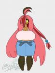 alternate_species big_breasts breasts clothed clothing female front_view hair huge_breasts non-mammal_breasts not_furry open_mouth pink_hair plant pokemorph simple_background solo standing yellow_eyes latiar nintendo pokemon fan_character melanie_mortrose elemental_creature flora_fauna generation_6_pokemon gourgeist humanoid pokemon_(species) 2019 better_version_at_source hi_res