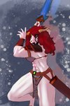 abs ambiguous_text anthro areola armor athletic belt big_breasts bikini_armor biped bodypaint bone bracers breasts chainmail corpse_paint curly_hair female female_anthro forehead_gem gem genitals hair holding_object holding_weapon horn humanoid_genitalia humanoid_pussy longsword melee_weapon muscular muscular_anthro muscular_female nipples pink_areola pussy red_hair scabbard simple_background skull solo unconvincing_armor war_paint warrior weapon yellow_eyes youutorrent princess_eliza_(therealnarrowjungle) angora_goat bovid caprine domestic_goat goat mammal absurd_res digital_media_(artwork) hi_res
