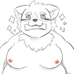 anthro belly blush kemono male moobs nipples overweight overweight_male simple_background solo white_background tukiguma761 tamacolle harima canid canine canis domestic_dog mammal 1:1 2024 hi_res