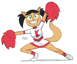 acne adolescent anthro black_hair braces cheerleader cheerleader_outfit clothing female footwear fur green_eyes hair pom_poms red_clothing red_footwear red_socks short_twintails simple_background socks solo tan_body tan_fur white_background young young_anthro young_female dbaru nickelodeon t.u.f.f._puppy kitty_katswell domestic_cat felid feline felis mammal 2025 dated