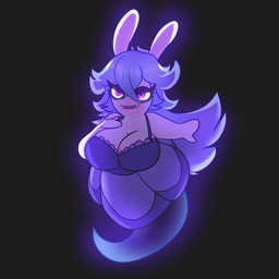 angry anthro big_breasts blue_hair breasts cleavage clothed clothed_anthro clothed_female clothing dress eyelashes fangs female female_anthro flying fur ghost_tail glistening glistening_hair grey_background hair hand_on_chest hand_on_own_chest long_ears long_hair naughty_face noseless open_mouth open_smile pink_eyelashes purple_clothing purple_dress sharp_teeth simple_background smile solo tan_inner_ear teeth thick_eyelashes white_body white_fur lueduar mario_bros mario_plus_rabbids_sparks_of_hope nintendo raving_rabbids rayman_(series) ubisoft midnite_(mario_plus_rabbids) spark_hunter ghost lagomorph mammal rabbid spirit 1:1 2022 absurd_res colored crossover digital_drawing_(artwork) digital_media_(artwork) english_description hi_res