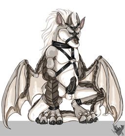 accessory anthro bdsm cock_ring genitals harness jewelry male muzzle_(object) muzzled penis penis_accessory penis_jewelry petplay restraints roleplay slave solo tail troglitnsfw mythology dragon mythological_creature mythological_scalie scalie