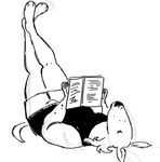 anthro bent_arm black_clothing black_nose black_shirt black_tank_top black_topwear book clothing female female_anthro fully_clothed_anthro handpaw legs_up lying medium_hair muscular muscular_anthro muscular_female on_back open_book pawpads paws reading reading_book shirt simple_background solo straight_legs tail tank_top thick_thighs topwear whisker_spots white_body white_shirts white_tail flockdog butch_animal_(flockdog) bull_terrier canid canine canis domestic_dog hunting_dog mammal terrier 2024 black_and_white digital_drawing_(artwork) digital_media_(artwork) english_description guide_lines monochrome sketch trans_(lore) trans_woman_(lore)