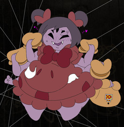 5_eyes 6_arms accessory anticipation belly belly_focus belly_fondling belly_overhang belly_play belly_rub belly_squish big_belly big_bow black_background black_hair blush blush_lines bow_ribbon bow_tie burger chubby_cheeks clothed clothing disembodied_hand double_chin dress duo fangs featureless_feet feet female flustered food hair hair_accessory hair_bow hair_ribbon hand_on_another's_belly happy heart_symbol holding_bag holding_burger holding_food holding_object huge_hips juliet_sleeves multi_arm multi_eye multi_limb narrowed_eyes nervous nervous_smile obese obese_female obese_humanoid open_mouth open_smile overweight overweight_female overweight_humanoid paper_bag pigtails purple_body ribbons simple_background simple_eyes smile solo_focus spider_web squish standing teeth thick_thighs toony weight_gain wide_hips alt_for_fat_art undertale undertale_(series) muffet animal_humanoid arachnid arachnid_humanoid arthropod arthropod_humanoid humanoid spider_humanoid 2021 digital_drawing_(artwork) digital_media_(artwork) flat_colors full-length_portrait hi_res portrait