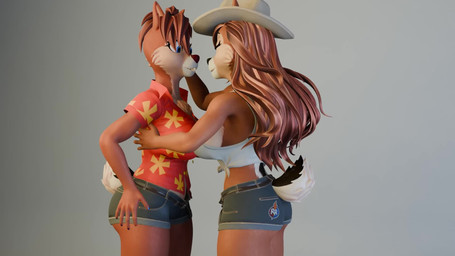 anthro big_breasts breasts clothing crossgender duo female female/female hat headgear headwear hug kissing mtf_crossgender open_mouth haolde mayosplash_(modeler) chip_'n_dale_rescue_rangers disney chip_(disney) dale_(disney) chipmunk ground_squirrel mammal rodent sciurid 16:9 3d_(artwork) 3d_animation animated digital_media_(artwork) hi_res no_sound short_playtime video widescreen incest_(lore) sibling_(lore) sister_(lore) sisters_(lore)