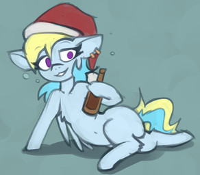 alcohol beverage bubble drunk drunk_bubble female feral holidays solo substance_intoxication wings marsminer christmas hasbro my_little_pony mythology equid equine mammal mythological_creature mythological_equine pegasus