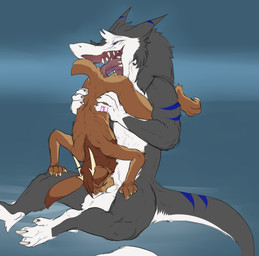 anal anal_penetration anthro antlers balls deep_throat duo fur genitals hair horn male male/male male_penetrated male_penetrating male_penetrating_male nude oral oral_penetration penetration penis penis_in_mouth rimming rimming_male sex simple_background size_difference smile tail tongue conditional_dnp mej suborak_(threvin) jackalope lagomorph leporid mammal rabbit sergal digital_media_(artwork) hi_res