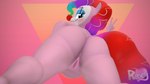 anthro anus biped butt clown_makeup female genitals gesture hair hand_gesture looking_at_viewer looking_back nude pupils pussy smile solo thick_thighs v_sign rexyvexi friendship_is_magic hasbro my_little_pony pinkie_pie_(mlp) equid equine mammal 3d_(artwork) digital_media_(artwork) hi_res