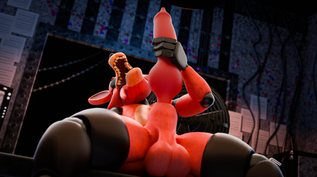abdominal_bulge anal anal_penetration animal_genitalia animal_penis anthro balls big_balls big_penis canine_genitalia canine_penis erection eye_patch eyewear fingers fur genitals gynomorph hand_on_penis holding_penis huge_penis intersex knot machine male masturbation multicolored_body nude open_mouth penetration penile penile_masturbation penis pink_genitals pink_penis red_body red_fur red_genitals red_penis red_skin sharp_teeth sheath sitting solo tail tan_body teeth two_tone_body yellow_eyes thedirtyant five_nights_at_freddy's scottgames foxy_(fnaf) animatronic canid canine fox mammal robot 3d_(artwork) digital_media_(artwork) hi_res widescreen