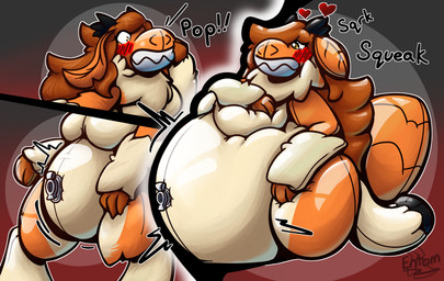 antennae_(anatomy) anthro arthropod_abdomen belly big_belly breasts brown_hair female fur hair horn inanimate_transformation inflatable inflation nozzle nozzle_on_belly nude nude_anthro null nullification on_the_floor orange_body orange_fur permanent_smile pool_toy pooltoy_transformation simple_background smile solo tail transformation entom mythology kite_(entom) animate_inanimate arthropod dragon hybrid insect lepidopteran living_inflatable moth mythological_creature mythological_scalie scalie absurd_res hi_res