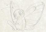 2015 arthropod blush butterfree female feral generation_1_pokemon genitals graphite_(artwork) insect insect_wings lepidopteran looking_at_viewer monochrome nintendo pencil_(artwork) pokemon pokemon_(species) pussy simple_background solo traditional_media_(artwork) white_background wings yaroul
