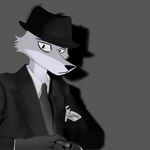 anthro black_tie_(suit) cigar cigarette clothed clothing dark_nose detective eye_bags fingers fur grey_background hat headgear headwear looking_at_viewer mafia male necktie noir photo_shoot rear_view serious_face shadow simple_background solo suit adlerokonma animal_conquest todd_morales canid canine canis fox mammal 1:1 2022 absurd_res black_and_grey black_and_white digital_media_(artwork) greyscale half-length_portrait hi_res monochrome portrait shaded