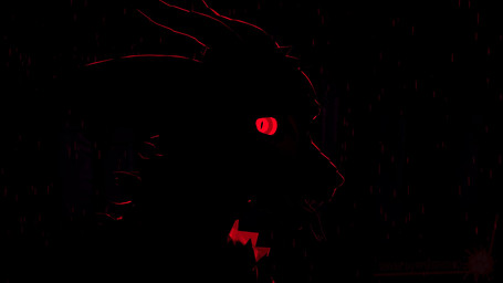 anthro dark evil_grin fangs forest glowing glowing_eyes horn horror_(theme) hypnosis hypnotic_eyes long_ears male mind_control night open_mouth outline outside plant pupils raining red_eyes red_light red_line_art ringed_eyes sharp_teeth side_view silhouette silhouetted_body slit_pupils smile solo teeth tree conditional_dnp rydgedshep rydgedshep_(character) royal_vernid vernid 16:9 3d_(artwork) 3d_animation animated colored_line_art digital_media_(artwork) hi_res high_contrast high_framerate no_sound short_playtime video watermark widescreen