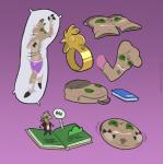 anthro anthro_to_inanimate backpack blush body_pillow book boxers_(clothing) clothing clothing_transformation dakimakura dakimakura_pillow feet flattened footwear green_sclera inanimate_transformation legwear living_underwear male malleable_body pancake_flattened pillow pop-up_book purple_background ring simple_background socks speech_bubble text transformation underwear underwear_transformation what why sheeptastic nerd_(character) animate_inanimate bovid caprine goat living_clothing mammal 2016 hi_res