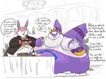 anthro belly big_belly duo female furniture huge_belly inside obese obese_anthro obese_female overweight overweight_anthro overweight_female speech_bubble table text thatoneaceguy nintendo pokemon kiki_(thatoneaceguy) eeveelution generation_3_pokemon generation_6_pokemon latias legendary_pokemon pokemon_(species) sylveon 2025 english_text
