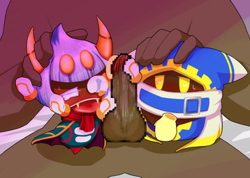 4_eyes ahegao ambiguous_gender balls blush brown_body censored_genitalia censored_penis clothing duo_focus erection floating_hands genitals grabbing_head group group_sex hair hair_grab heart_symbol horn imminent_sex looking_pleasured male male/ambiguous multi_eye multi_hand penile penis sex size_difference threesome tongue tongue_out touching_hair trio yellow_eyes rens3575 kirby_(series) nintendo anon magolor taranza arachnid arthropod felid feline human humanoid mammal spider spidr waddling_head 2025 censored colored digital_drawing_(artwork) digital_media_(artwork) japanese_description shaded widescreen