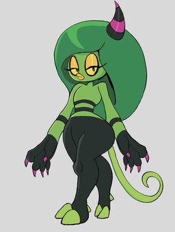 female green_hair hair horn looking_at_viewer not_furry nude simple_background solo tail michaelthecat idw_publishing sega sonic_the_hedgehog_(comics) sonic_the_hedgehog_(idw) sonic_the_hedgehog_(series) the_deadly_six zeena alien horned_humanoid humanoid mammal scalie zeti digital_media_(artwork) hi_res