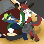 4_toes anal anal_penetration animal_genitalia anthro badge balls barefoot black_hair black_pawpads black_penis blue_eyes canine canine_penis car claws clothed clothed_sex clothing cum digitigrade dog duo erection fox fur gay german_shepherd green_hair grey_fur guinness hair headlights hindpaw knot lexus_shep lying male mammal mander on_back orange_anus orange_eyes orange_nose orange_penis pants pawpads pawprint paws penetration penis police police_officer police_uniform red_fur sex shirt soles spread_legs spreading standing table_lotus_position toes unprofessional_behavior
Rating: Explicit
Score: 9
User: SniffHeinkel
Date: October 22, 2013