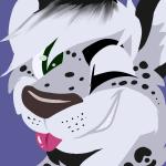 anthro blep eyebrows fur hair happy looking_at_viewer male markings one_eye_closed open_mouth simple_background smile solo spots spotted_body spotted_fur teeth tongue tongue_out wink rindeadsong mars_(thequeenofmars) felid mammal pantherine snow_leopard 1:1 2015