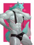 2021 3:4 abs absurd_res anthro biceps blue_body blue_eyes blue_fur bodily_fluids brand_new_animal briefs bulge canid canine canis chest_tuft claws clothed clothing detailed_bulge finger_claws fur hand_on_hip hi_res ig1119 looking_at_viewer male mammal multicolored_body multicolored_fur muscular muscular_anthro muscular_male nipples pecs pink_background portrait quads scarf shirou_ogami simple_background skimpy solo studio_trigger sweat three-quarter_portrait towel towel_around_neck triceps tuft two_tone_body two_tone_fur underwear white_background white_body white_fur wolf