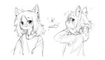 anthro before_and_after clothed clothing eyewear glasses hair haircut simple_background solo white_background swaybat swaybat_(oc) bat flying_fox mammal megabat 2024 digital_media_(artwork) hi_res monochrome