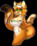 anthro apron apron_only big_breasts breasts brown_body brown_fur clothed clothing female food fur glowing glowing_eyes green_eyes hair hat headgear headwear looking_at_viewer mostly_nude open_mouth sandwich_(food) simple_background solo submarine_sandwich teeth tongue transparent_background white_body white_fur xenthyl subway_(restaurant) cougar felid feline mammal 2015 alpha_channel digital_media_(artwork) signature