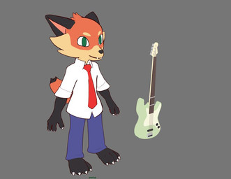 4_toes anthro barefoot bass_guitar black_body black_fur cheek_tuft claws clothed clothing facial_tuft fangs feet fully_clothed fur green_eyes grey_background grin guitar happy head_tuft male musical_instrument orange_body orange_fur paws plucked_string_instrument simple_background smile solo standing string_instrument tan_body tan_fur teeth toe_claws toes tuft pabu_(artist) scratch21 cooper_(scratch21) canid canine fox mammal red_fox true_fox 2019 3d_(artwork) digital_media_(artwork)
