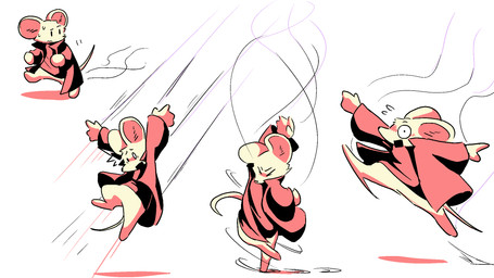 anthro arm_pull bodily_fluids dancing eyes_closed female forced_dancing leap puppet_strings sneaking solo spinning surprised sweat dragonweirdo mina_the_hollower yacht_club_games mina_(mina_the_hollower) mammal mouse murid murine rodent hi_res