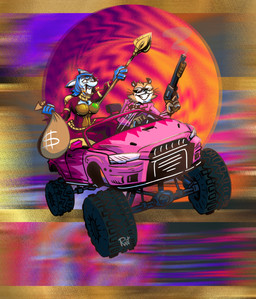 anthro blue_body blue_fur blue_hair bodysuit car clothed clothing driving duo female fur hair heist jewelry krystal's_staff machine male male/female monster_truck on_car orange_body skinsuit smile staff stripes suit thief tight_clothing truck vehicle voluptuous_female weapon white_body white_fur unknown_artist zak898 mitsubishi mitsubishi_lancer nintendo star_fox krystal_(star_fox) zack_(zak898) canid canine felid fox mammal pantherine tiger absurd_res digital_media_(artwork) hi_res