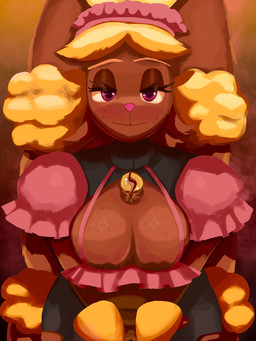 anthro areola bedroom_eyes belly big_areola big_breasts breasts clothing ear_tuft eyeshadow female female_anthro freckled_breasts freckled_face freckles genitals gigot gigot_sleeves leggings legwear maid_headdress maid_uniform makeup narrowed_eyes nipples overweight pink_eyes seductive solo tuft uniform vulva daybreakfade nintendo pokemon madeleine_(daybreakfade) generation_6_pokemon lagomorph mammal mega_evolution mega_lopunny pokemon_(species) 3:4 absurd_res hi_res huge_filesize