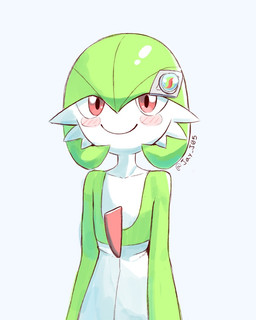 accessory ambiguous_gender blush chest_spike clothing dress gardevoirite glistening glistening_eyes green_body green_hair hair hair_accessory hairclip happy mega_stone pseudo_clothing red_eyes smile solo spikes spikes_(anatomy) white_body jay_j05 nintendo pokemon poketoon tomorrow_with_gardevoir yugo's_gardevoir gardevoir generation_3_pokemon humanoid pokemon_(species) 2025 digital_drawing_(artwork) digital_media_(artwork)