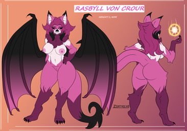 4_toes anthro areola big_areola big_breasts big_butt black_hair black_sclera breasts butt fangs feet female genitals hair long_tail membrane_(anatomy) membranous_wings multicolored_hair nipples pink_body pink_eyes pink_hair pink_nipples rear_view solo spikes spikes_(anatomy) tail teeth toes two_tone_hair vulva white_body wide_hips wings zortrex rasbyll_(zortrex) bat mammal absurd_res hi_res