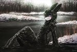 anthro blue_eyes blush clothing dirty embarrassed eyebrows eyelashes fur grey_body grey_fur hair male mud mud_covered muddy outside plant sitting snow solo tree wam white_body white_fur winter doronkomajo lagomorph leporid mammal rabbit 2025 hi_res