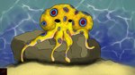 female feral genitals multi_genitalia multi_pussy pussy rock solo underwater water cultist_ascending blue-ringed_octopus cephalopod coleoid marine mollusk octopodiform octopus 16:9 tagme widescreen