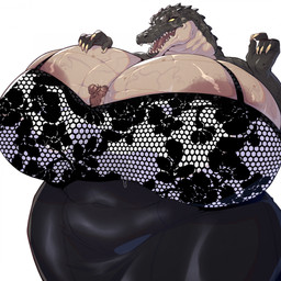 age_difference anthro between_breasts big_breasts big_nipples body_worship breast_worship breasts claws cleavage clothed clothing dress duo elderly_female female grace_(homura) looking_at_another looking_pleasured male nipples older_female sharp_teeth simple_background size_difference smothering teeth text vein white_background worship wrinkles yellow_eyes younger_male cosmicdanger alligator alligatorid crocodilian reptile scalie 1:1 english_text hi_res