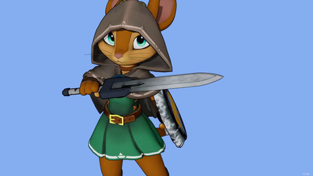 action_pose ambiguous_gender anthro belt biped blue_background boots bottle_cap bottomwear brown_body brown_fur cloak clothed clothed_anthro clothing countershade_face countershading fingerless_gloves footwear fur furgonomic_headwear furgonomic_hood furgonomics gloves handwear hood looking_at_viewer melee_weapon mouth_closed pose shield shoes simple_background skirt solo sword tail weapon whiskers alargewoodenbadger mihoyo zenless_zone_zero beatrix_(alwb) dormouse hazel_dormouse mammal rodent 16:9 2025 3d_(artwork) 3d_animation animated digital_media_(artwork) english_description hi_res high_framerate loop no_sound short_playtime video widescreen female_(lore)
