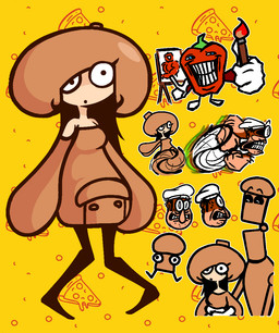 alternate_species arm_hair black_clothing black_eyes black_hair black_legwear black_sclera black_stockings blue_eyes body_hair breasts brown_clothing brush canvas chef chef_hat clenched_teeth clothed clothing earless easel female food footwear fruit fungus gloves grin group hair hands_on_waist handwear hat headgear headwear holding_another holding_object humanoidized legwear long_hair long_nose long_sleeves machine male medium_breasts muscular muscular_male mushroom mushroom_cap noseless o_o off_shoulder outline oversized_clothing oversized_sleeves paintbrush painting_(object) pattern_background pepper_(fruit) pizza pizza_slice plant running shoes simple_background sleeves_past_wrists smile solo_focus stockings teeth twirling_mustache white_clothing white_eyes white_footwear white_gloves white_handwear white_outline white_shoes wide_eyed yellow_background nanodude78 pizza_tower mushroom_monster_(pizza_tower) mushroom_toppin pepperman peppino_spaghetti elemental_creature elemental_humanoid flora_fauna food_creature fungi_fauna fungi_humanoid human humanoid living_fruit mammal mushroom_humanoid robot robot_humanoid 2023 cel_shading digital_media_(artwork) full-length_portrait half-length_portrait multiple_images picture_in_picture portrait shaded