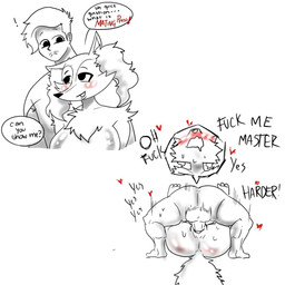 anthro asking_what ball_slap balls big_butt blush bodily_fluids body_blush butt butt_blush clothed clothing duo exclamation_point female from_front_position fuck_me_(phrase) genitals hearts_around_body hearts_around_text human_on_anthro inner_ear_fluff interspecies male male/female male_human mating_press nude penis sex slap sweat tail text tuft vulva miggyleboi nintendo pokemon what_is_a_mating_press cip braixen canid canine fox generation_6_pokemon human humanoid mammal pokemon_(species) 1:1 absurd_res english_text hi_res monochrome sketch upscale