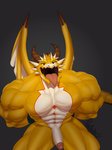 abs anthro biceps bound genitals kneeling male muscular muscular_anthro muscular_male open_mouth oral_invitation pecs penis solo submissive submissive_male uvula wings yellow_body haduko1 lifewonders mythology tokyo_afterschool_summoners ophion_(tas) dragon mythological_creature mythological_scalie scalie 3:4 hi_res