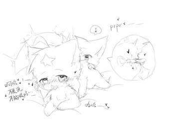ambiguous_gender chibi cunnilingus cutaway deep_cunnilingus duo feral feral_on_feral internal kemono male male/ambiguous oral penetration sex text tongue_penetration vaginal deaic canid canine fox mammal 2018 4:3 chinese_text hi_res monochrome sketch