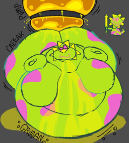 ambiguous_gender belly big_belly big_butt big_moobs bodily_fluids butt butter dairy_products food green_body huge_belly huge_butt huge_moobs hyper hyper_belly hyper_butt hyper_moobs immobile moobs morbidly_obese obese onomatopoeia overweight plant pumping rumbling_stomach simple_background solo sound_effects tail text tube_in_ass weight_gain stycial deltarune undertale_(series) darkner elemental_creature flora_fauna floradinn reptile scalie snake digital_media_(artwork) english_text