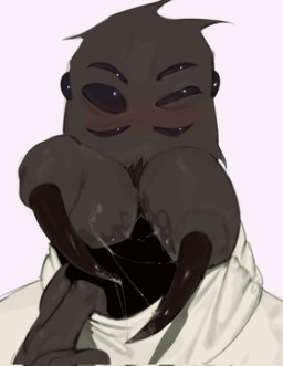 8_eyes ambiguous_gender anthro blush bodily_fluids brown_body clothing fur head_tuft looking_at_viewer mandibles multi_eye narrowed_eyes saliva saliva_string simple_background solo sweater topwear tuft turtleneck white_background white_clothing white_sweater white_topwear white_turtleneck kogito tarantula_(kogito) arachnid arthropod mygalomorph spider tarantula hi_res