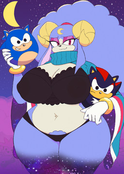 big_breasts black_bra black_clothing black_panties black_underwear bra breasts camel_toe clothing female frilly frilly_bra frilly_clothing frilly_underwear huge_breasts inverted_nipples nipple_outline nipples panties pubes purple_pubes solo underwear wobastt sega sonic_the_hedgehog_(series) ariem_(sonic) bovid caprine mammal sheep 2025 absurd_res hi_res huge_filesize tagme