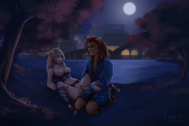 anthro areola breasts clothed clothing duo female fingering fingering_partner fisting fur genitals hair lost_my_keys male male/female male_penetrating nipples outside penetration sex smile spread_legs spreading vaginal vaginal_fingering vulva lynxette felid lagomorph leporid mammal rabbit