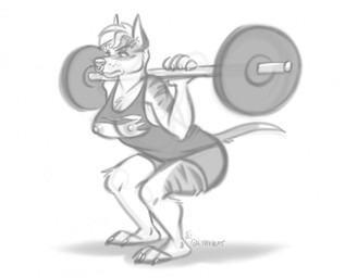 anthro bottomwear breasts clothed clothing exercise female muscular muscular_anthro muscular_female nipples shirt shorts solo tank_top topwear wardrobe_malfunction weightlifting workout nicnak044 canid canine canis domestic_dog mammal pit_bull monochrome sketch