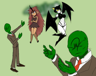 ?_face angry big_breasts black_hair breasts brown_body brown_fur brown_hair clothed clothing female fur green_body green_skin group hair hooves horn long_hair male monster_girl_(genre) simple_background white_body white_skin wings yellow_sclera citrushavoc blue_omen_operation anon batrice_(boo) yagiko_(boo) animal_humanoid bat bat_humanoid bovid bovid_humanoid caprine caprine_humanoid goat_humanoid humanoid mammal mammal_humanoid 5:4 hi_res