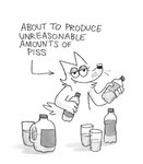 anthro bottle canid canine container cup derp_eyes directional_arrow english_text female glass glass_container glass_cup half-closed_eyes hi_res humor information_label mammal monochrome narrowed_eyes simple_background simple_eyes solo text twistcmyk white_background